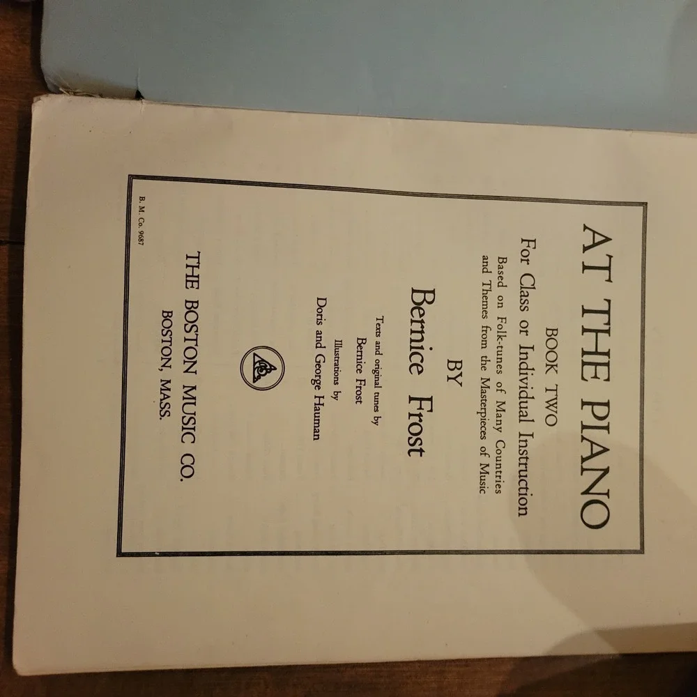 BERNICE FROST'S: Beginning at the Piano a Preparatory Folk Tunes Vintage